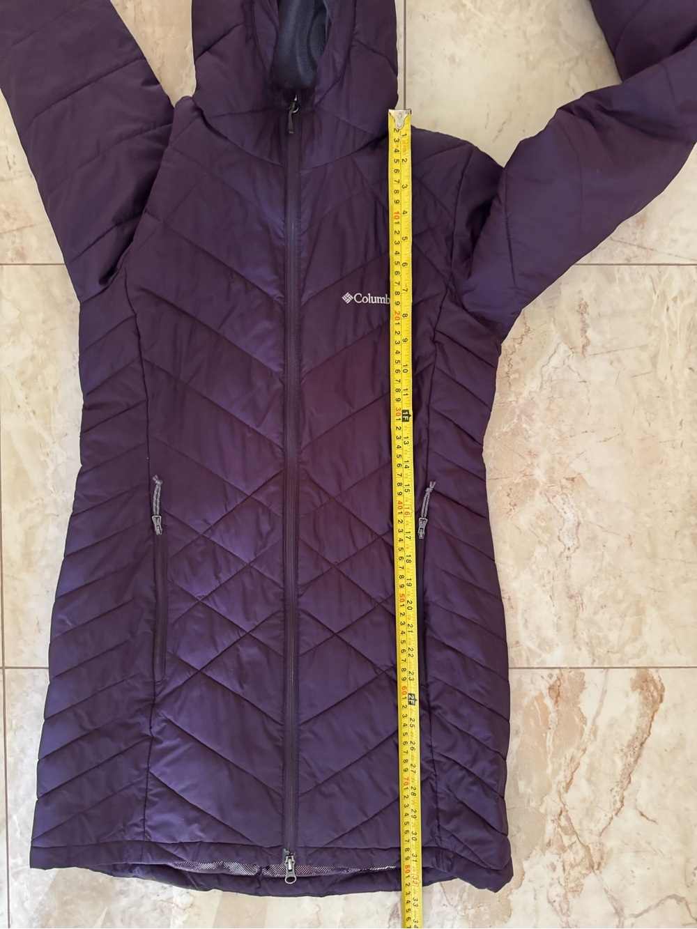 Columbia Women's Purple Hooded Coat SMALL OMNIHEAT - Picture 5 of 6